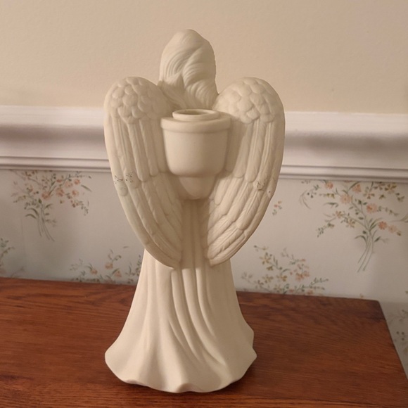 PartyLite bisque porcelain angel candle holder. - Picture 3 of 5
